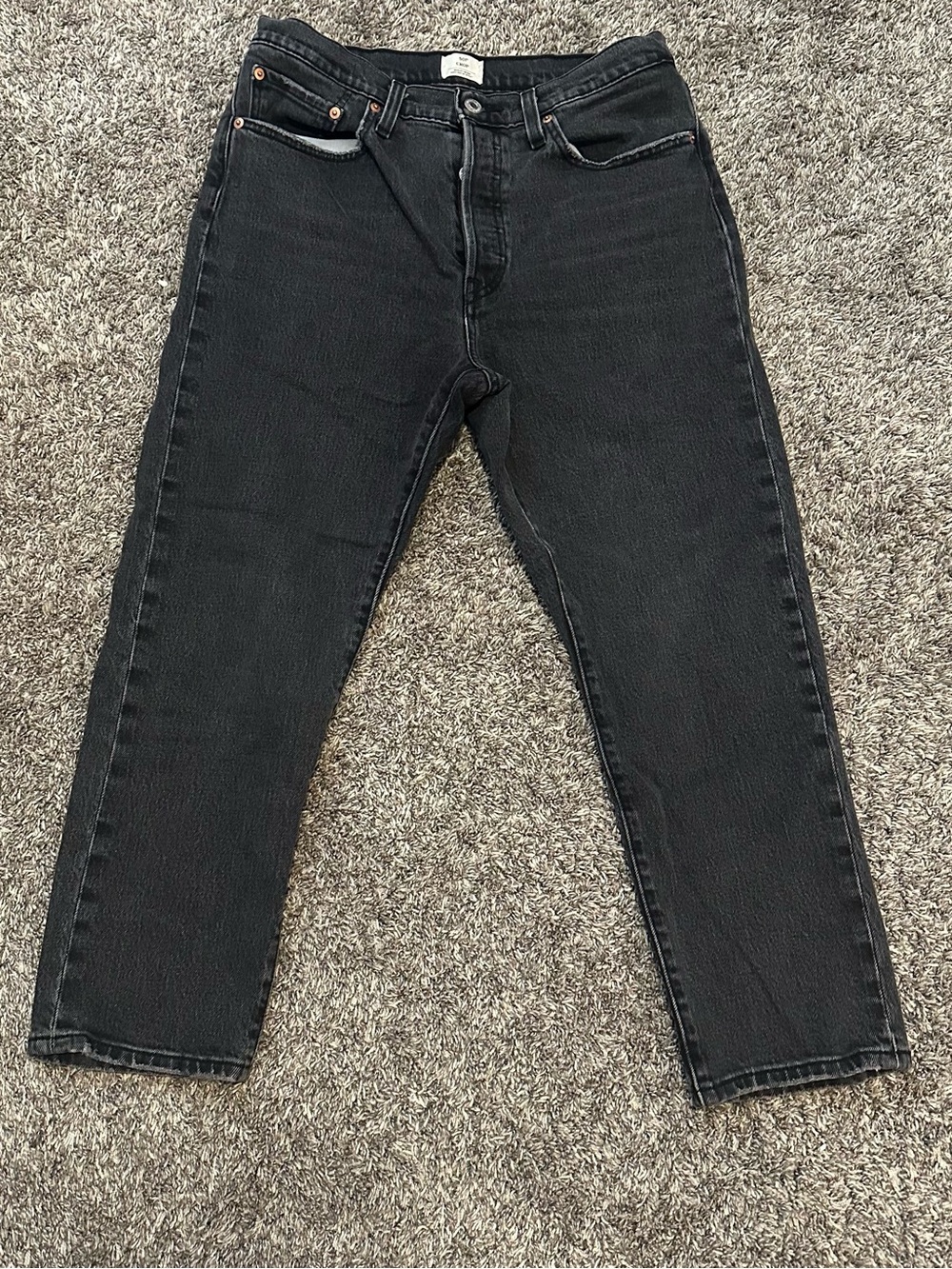Levi's Women's 501 Black Ankle Cropped Jeans sz 31x26 - Picture 2 of 11